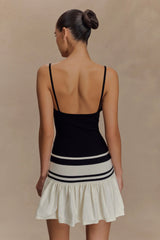 Ellison Contrast Knit Mini Dress - Black/White