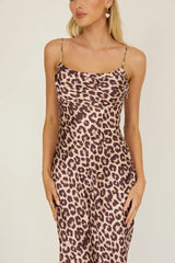 Well Versed Pleated Bust Maxi Dress Leopard