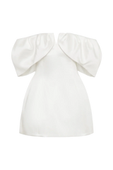 Portia Off Shoulder Satin Corset Dress - White