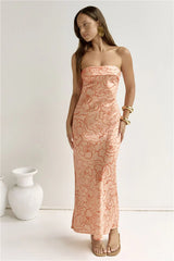 Staying True Strapless Maxi Dress Orange