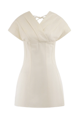 Pascale Off Shoulder Denim Mini Dress - White