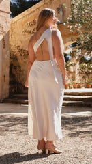 Halle One Shoulder Maxi Dress - Champagne