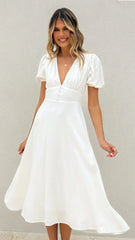 Melea Midi Dress - White