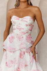 Sunlit Serendipity Strapless Maxi Dress Floral