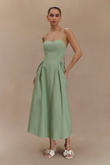 Rebecca Cotton Midi Dress - Basil