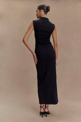 Elliot High Neck Sleeveless Maxi Dress - Black