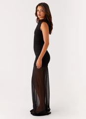 Fondly Mesh Maxi Dress - Black
