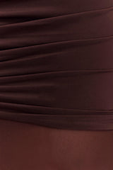 Delaney Slinky And Mesh Maxi Dress - Chocolate