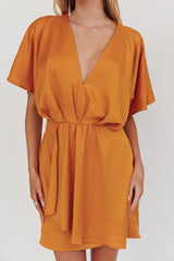 Lunisolar Flutter Sleeve Mini Dress Mustard